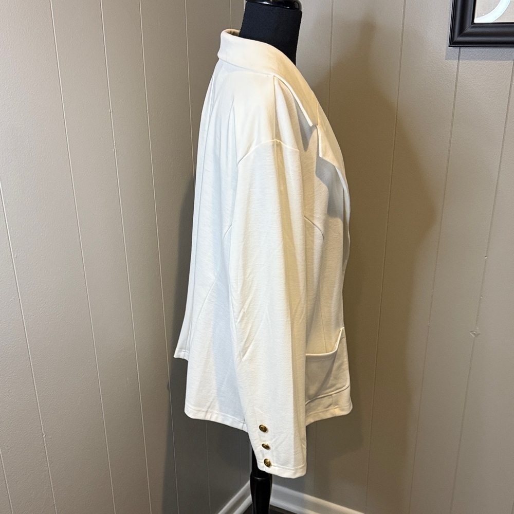 Dennis by Dennis Basso Off White Women's 2X Soft Blazer - Picture 3 of 5